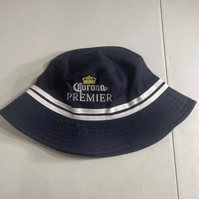 Corona Premier Navy Blue w/ White Stripes Summer Bucket Hat by A2 Strategies - Image 1 of 4