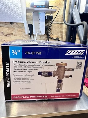 NEW FEBCO 3/4" 765-QT PVB WATTS Pressure Vacuum Breaker Backflow Preventer Valve - Image 1 of 4