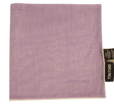 New $180 TOM FORD Purple Solid Cotton Pocket Square France 15" - Image 1 of 4