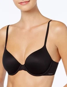 Calvin Klein Women Black Perfectly Fit Full Coverage T-Shirt Bra Size 32A L92428 - Picture 1 of 2