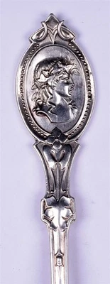 1800's H&S Hotchkiss & Schreuder Medallion Pattern Sterling Fork 52g Mono P? 7"  - Image 1 of 4