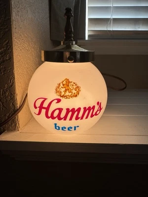 Винтажная настенная вывеска бра с подсветкой Hamm's Beer Globe - Изображение 1 из 4