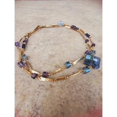 "Collar RLM Robert Lee Morris tono dorado cristal firmado 35-38""" Foto 1 de 4