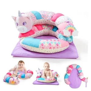  Tummy Time Toys, 2-in-1 Unicorn Tummy Time Mat & Seated Support Pink Unicorn - Picture 1 of 7