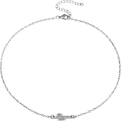 Gargantilla delicada de acero inoxidable para cactus, collar de capas ajustables hecho a mano Foto 1 de 4