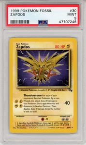 1999 POKEMON FOSSIL ZAPDOS - PSA 9 - #30 30/62 GENUINE - Picture 1 of 2