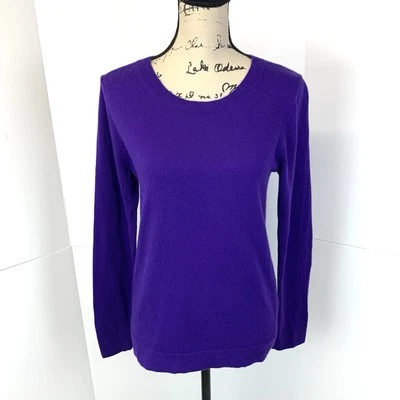 Suéter de peluche J Crew para mujer talla S mezcla de algodón lana calce ajustado preppy púrpura otoño Foto 1 de 4