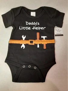 Diaper Shirt with Daddy's Little Helper and tool belt on front Birth - 6 months - Picture 1 of 4