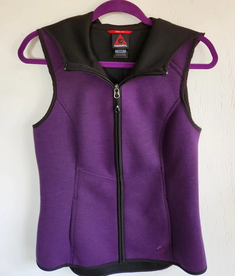 Gerry women's micro-fleece vest with full zip and hoodie in purple - Size S - Image 1 of 4