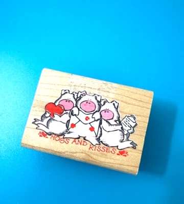 Cerdos y Besos 631D~Día de San Valentín~Amor~Romance~2.25" X 1.5"~Estampida de Goma Foto 1 de 4