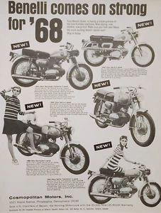 1968 Benelli Motorcycle Print Ad Sprite 125 Barracuda 250 Sprite 200 - Picture 1 of 1