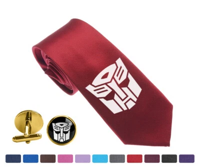 Transformers  Men Woven Skinny Groom 2.5" Party Tie Necktie Cufflink Cuff Link - Image 1 of 3