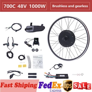 700C Electric Bicycle Motor Conversion Kit E Bike LCD Meter Hub Front Wheel US - Picture 1 of 16