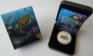 Australia 50 centavos 2011 vida marina tortuga carey 1/2 OZ plata - Imagen 1 de 3