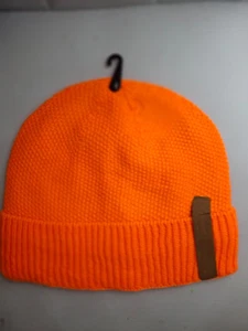 Italy DAMEN WINTER  STRICK MÜTZE  KOPFBEDECKUNG Feinstrick  gefüttert neonorange - Bild 1 von 2
