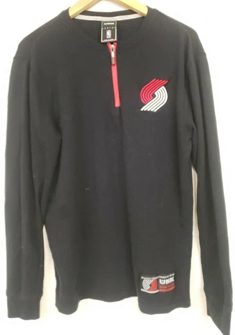 Unk Portland Trail Blazer Half Zip Black Logo Sweater Mens Size Medium Cover