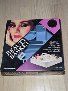 Vintage 1981 Cosmepak Beauty Korb Make-up Organizer Space Place blau #7015 - Bild 1 von 4