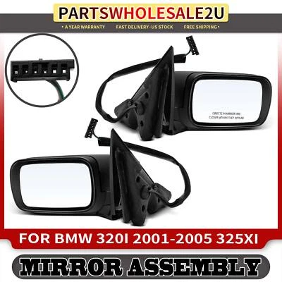 2 件动力镜带手动折叠适用于宝马 E46 320i 2001 - 2005 323i 325xi 328i 330i — 第 1/4 张图片