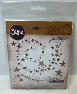 New Sizzix Thinlits Swirling Stars 9Dies #663095 Tim Holtz Alterations - Imagen 1 de 2