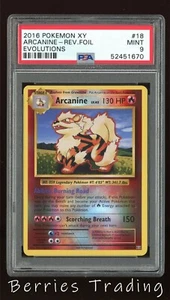 Pokemon XY 2016 Arcanine Rev lámina PSA 9 como nueva evoluciones 18/108 tarjeta inversa - Imagen 1 de 3
