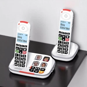 Cordless Home Phone Swissvoice 2355 Big Button Phone Answer Machine 2 Handsets - Picture 1 of 7