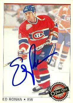 Ed Ronan autographed Hockey Card (Montreal Canadiens) 1993 O-Pee-Chee #41 - Image 1 of 1