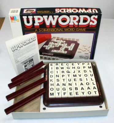 1983 UpWords Board Game Milton Bradley 3-D Words Scrabble-like Vintage - Image 1 of 4