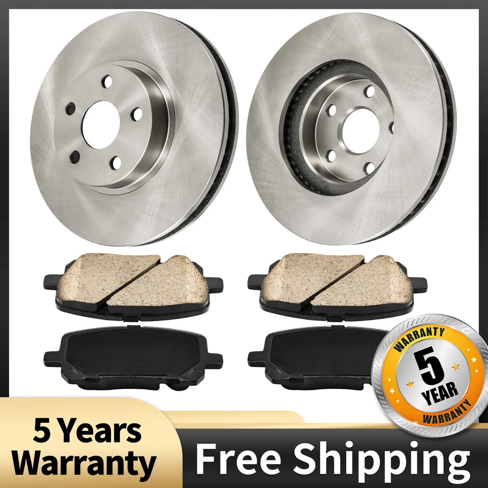 Front Disc Rotors Brake Pads For Pontiac Vibe 2003-2008 Toyota Corolla Matrix - Image 1 of 4