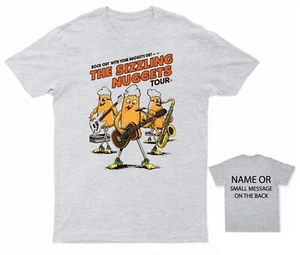 Sizzling Nuggets Band Tour T-Shirt Comical Chicken Nuggets Musicians, Quirky - Picture 1 of 7