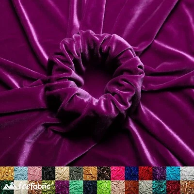 Magenta Stretch Velvet Fabric By The Yard - Image 1 of 4