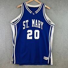 VINTAGE St Mary University Jersey Mens Large L Blue Basketball Blue 90s USA Made