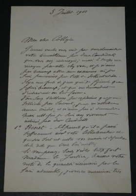 Paul-Émile Javary, Engineer - Signed Autograph Letter, 1901 - Image 1 of 4