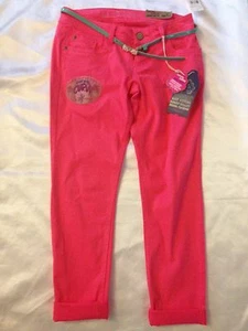 Wall flower denim womens pink pants luscious curvy ankle biter size skinny jeans - Picture 1 of 4