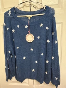 Neu mit Etikett Umgee Stern handgestempelt Rundhals Pullover Sweater  - Bild 1 von 10