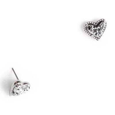 Kendra Scott Ari Heart Silver Stud Earrings in Platinum Drusy 4217710107 - Image 1 of 3