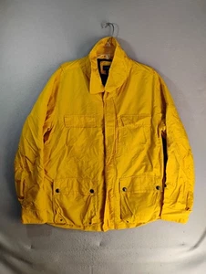 Lands End Yellow Storm Raker Mens Jacket Parka XL 46 48 Removable Hood Solid - Picture 1 of 9