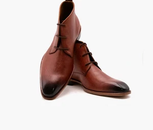 Men's BROWN Handmade Genuine Leather Chukka Boot | Men Casual Boot - Picture 1 of 7