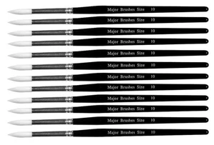 MAJOR BRUSHES - Berus Lukis Hujung Bulat Sabel Sintetik Saiz 10, Pek 10 - Picture 1 of 1