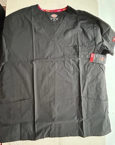 Dickies Scrubs EDS Signature Men V Neck Top 81906 BLWZ Black 2XL - Picture 1 of 3