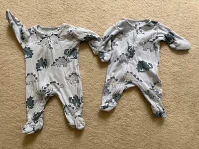 Next zipper Baby Boy Dinosaur Blue Sleepsuit Babygrow First Size & Up to 1 Month - Image 1 of 3