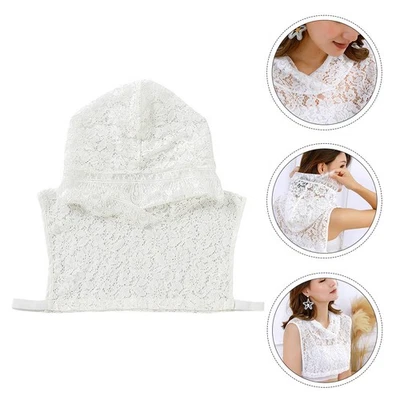  1Pc Sweet Lace False Felpa con cappuccio Gilet Colletto falso Mezza camicia - Image 1 of 4