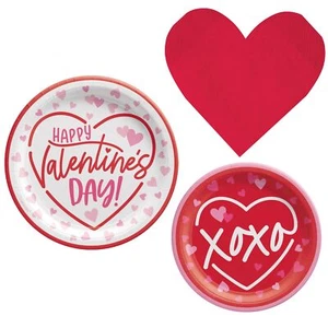 Valentines Day Party Supply Pack for 8 People | Cross My Heart Design Bundle ... - Picture 1 of 4