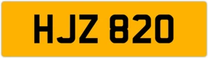 HJZ 820 H 3x3 DATELESS PRIVATE NUMBER PLATE HAN HANNAH HAZEL HARRY HARVE HOL HAZ - Picture 1 of 1