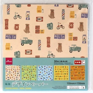 Daiso Designpapier Origami Japanisch Retro Nagomi Typ A 5 Designs 30 Blatt - Bild 1 von 4