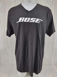 Bose Professional Speaker Audio Logo Men's Black T-shirt Size XL V Neck - Picture 1 of 9