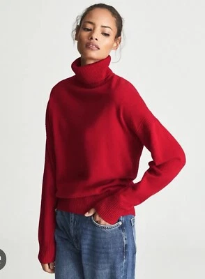 Suéter Reiss Nova cuello tortuga en rojo talla mediana Foto 1 de 4