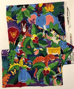 100% Cotton Remnants Sewing- Cranston Village Fabrics- Jungle Animals; quilting - Picture 1 of 4