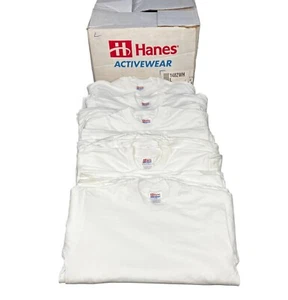 Wholesale Lots of 12 Vintage 90s Hanes Heavyweight White IRR T Shirts  USA NOS - Picture 1 of 26