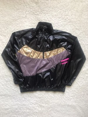 MaterialGirl Women's Active Half Zip Windbreaker Jacket Black/Rose Gold Sz M - Image 1 of 4