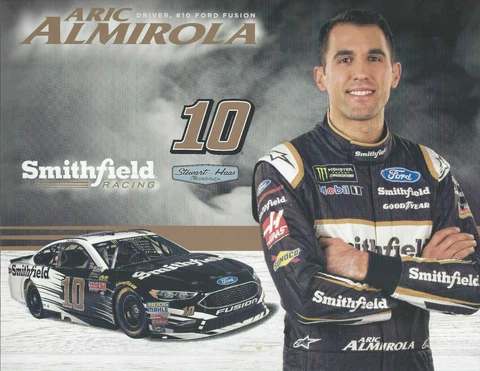 2018 ARIC ALMIROLA SMITHFIELD SHR FORD  #10 NASCAR MONSTER ENERGY CUP POSTCARD Cover